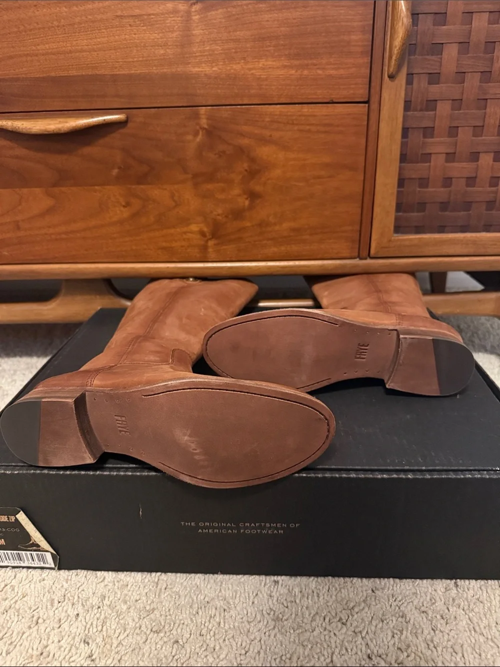 Classic Tall Brown Leather Riding Boots